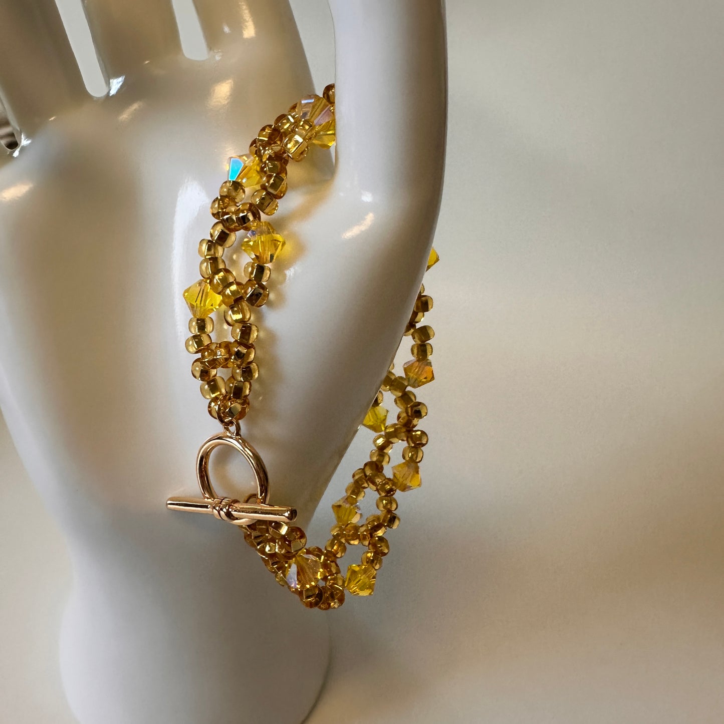 Vine Bracelet – Citrine Glow with Swarovski Crystals