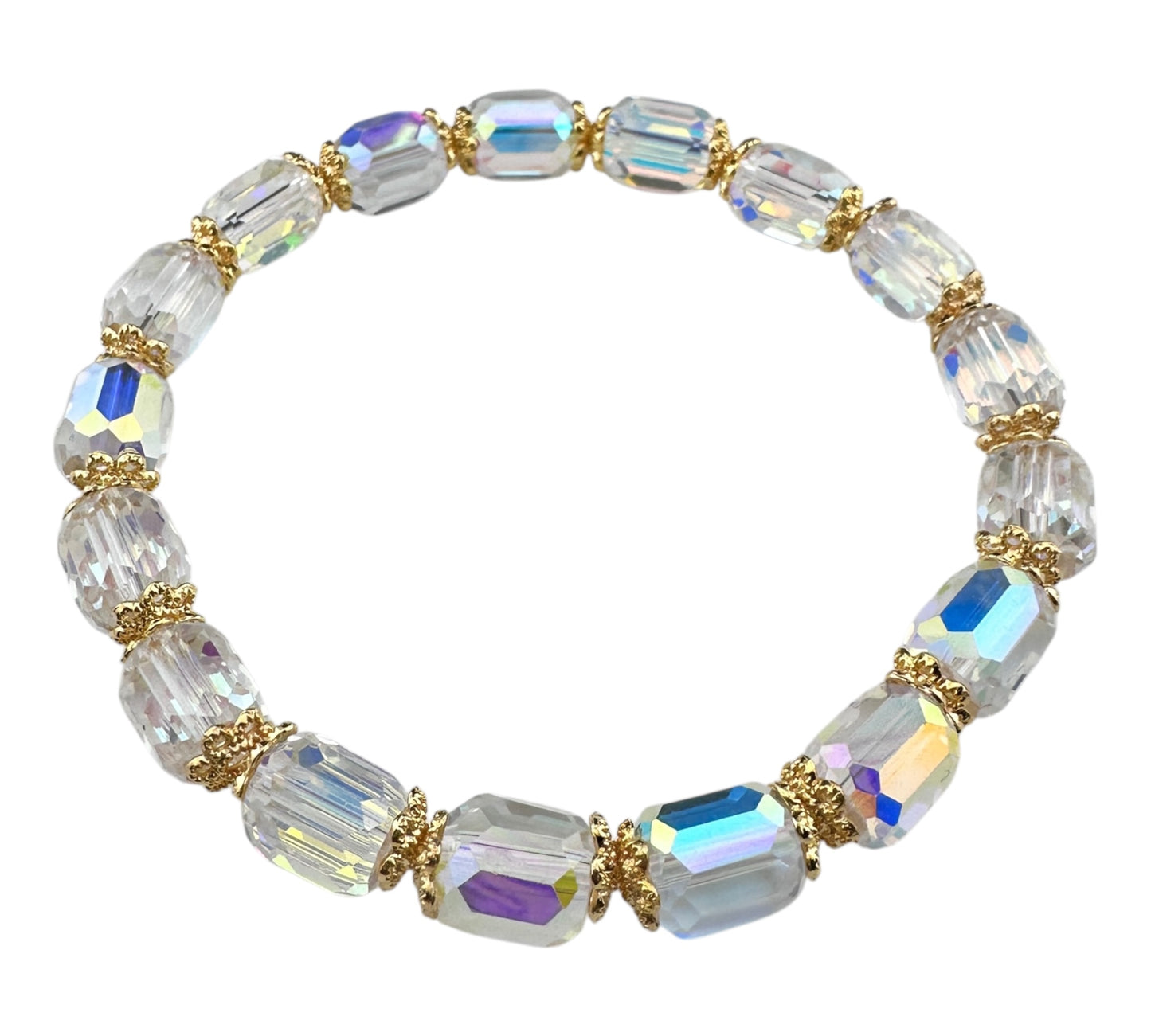 ✨ Green-Plated AB Crystal Bracelet – 18K Gold-Plated | Healing Jewelry for Confidence & Light ✨