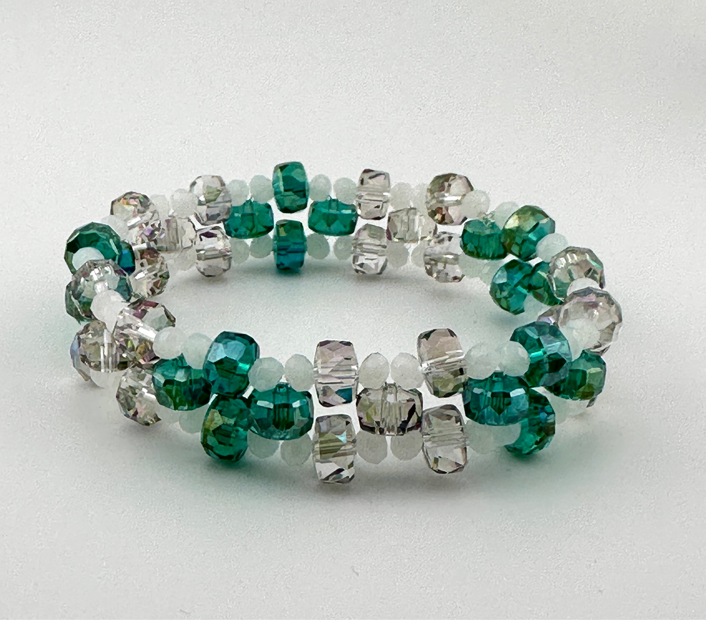Three-Tier Diamond Cut Stretch Bracelet