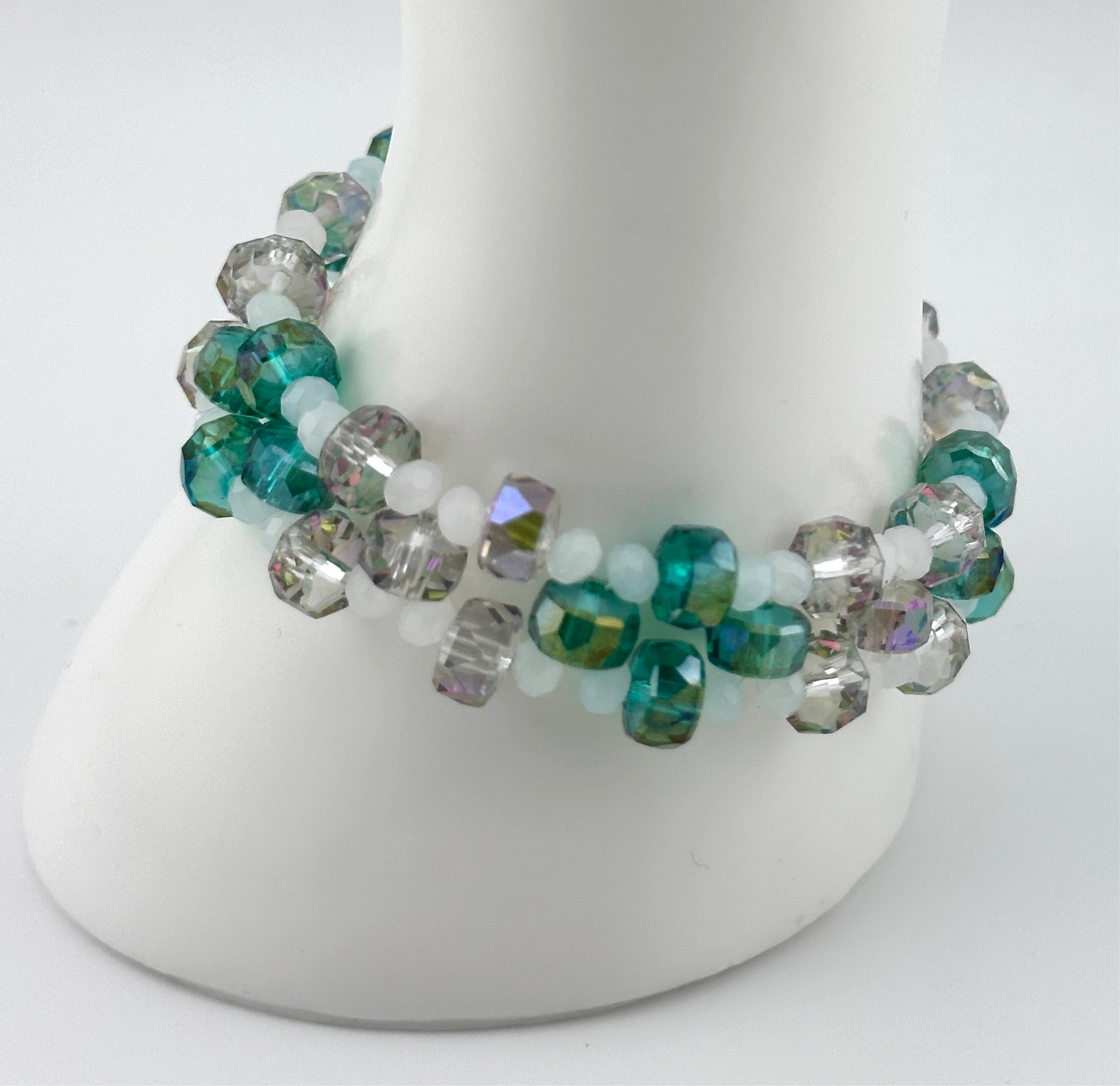 Three-Tier Diamond Cut Stretch Bracelet