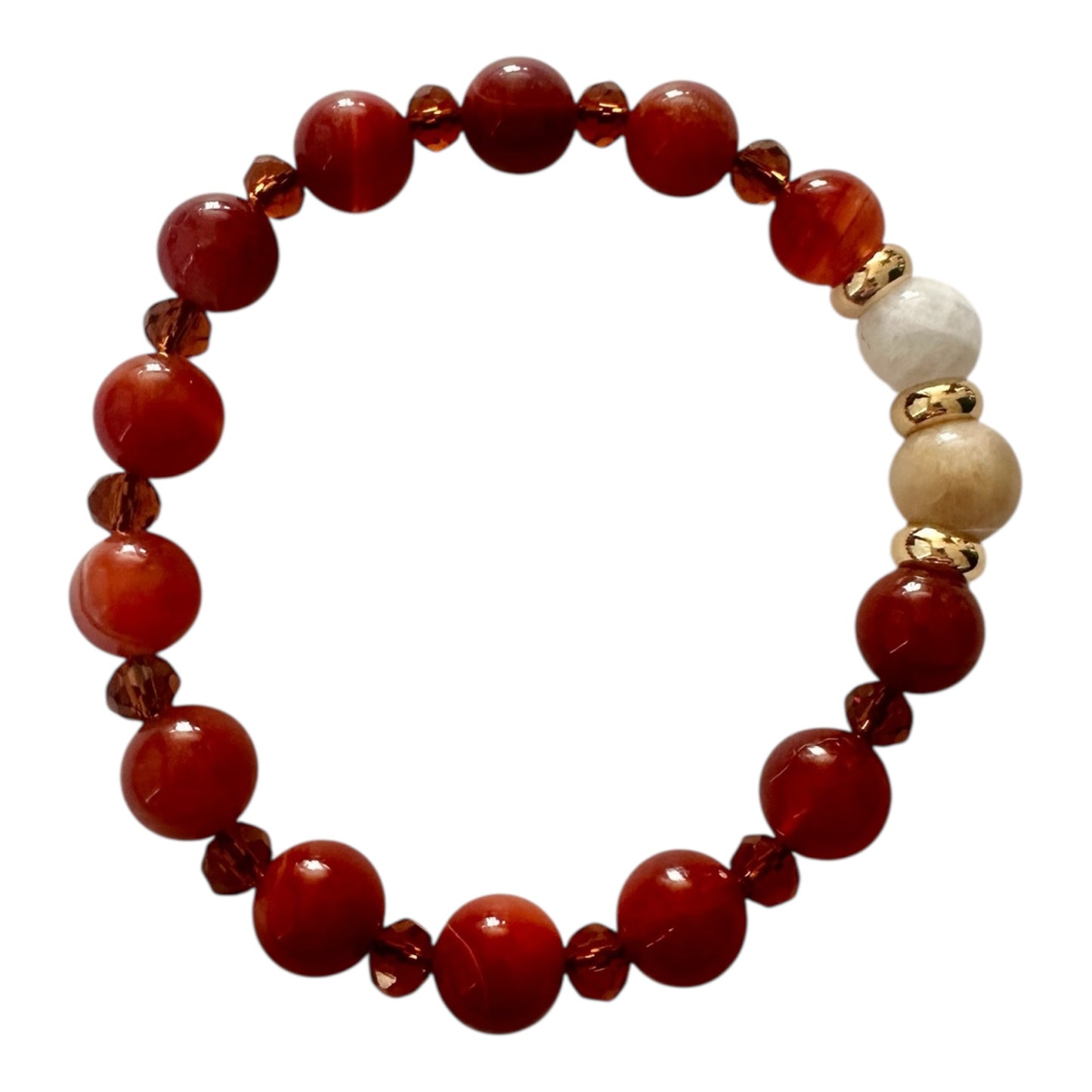 🔥 Glow of Inner Strength – Carnelian & Sunstone Energy Bracelet