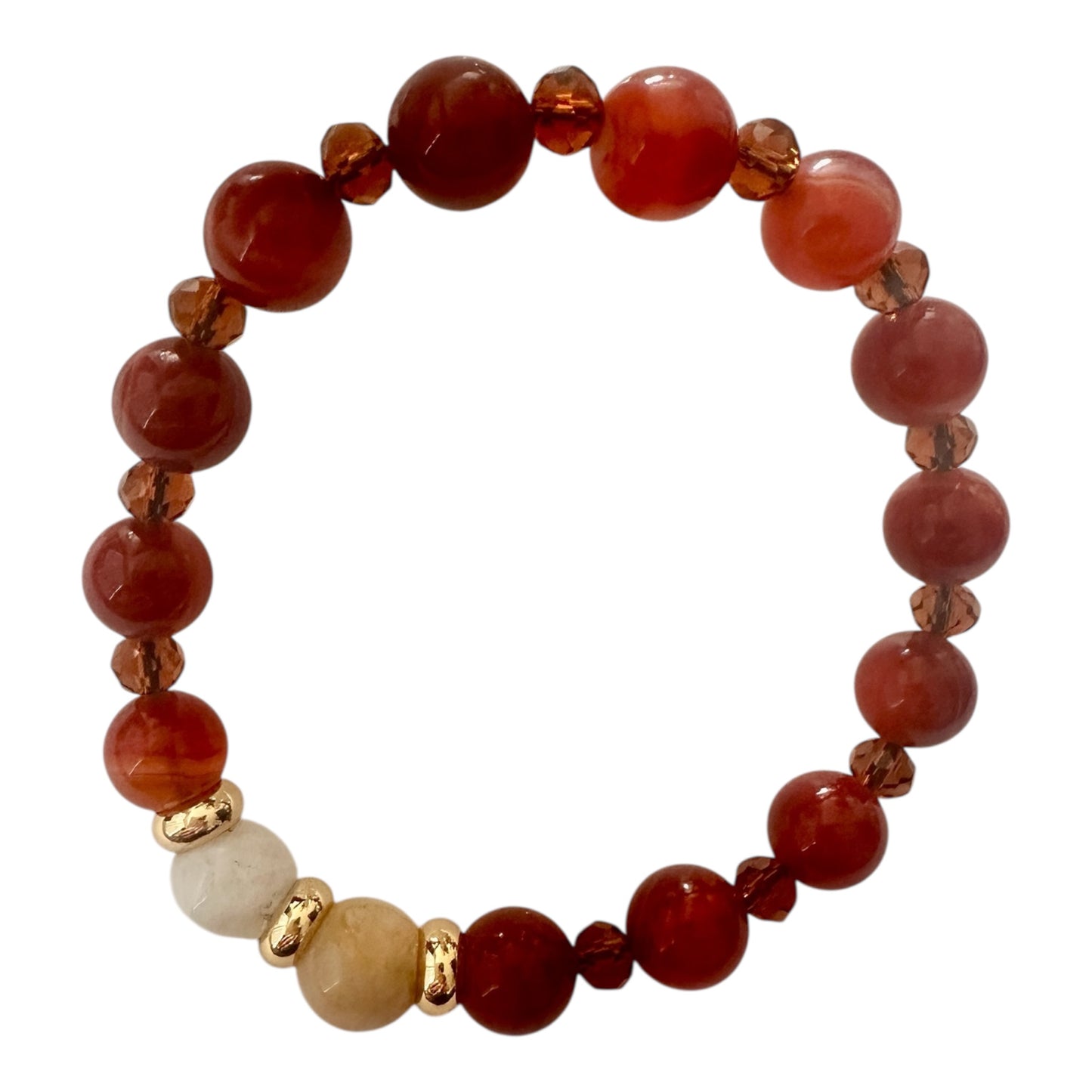 🔥 Glow of Inner Strength – Carnelian & Sunstone Energy Bracelet