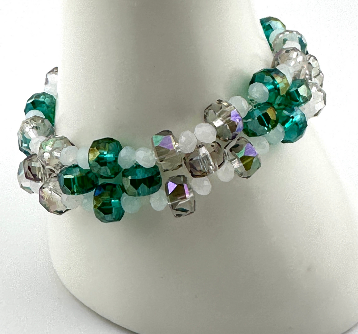 Three-Tier Diamond Cut Stretch Bracelet