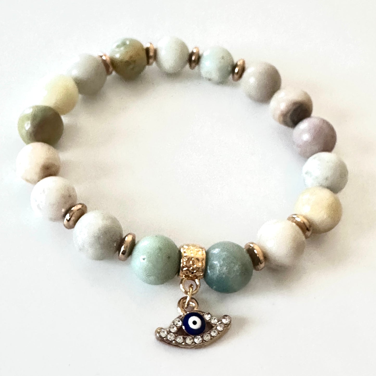 “Divine Calm” Bracelet – Amazonite & Evil Eye