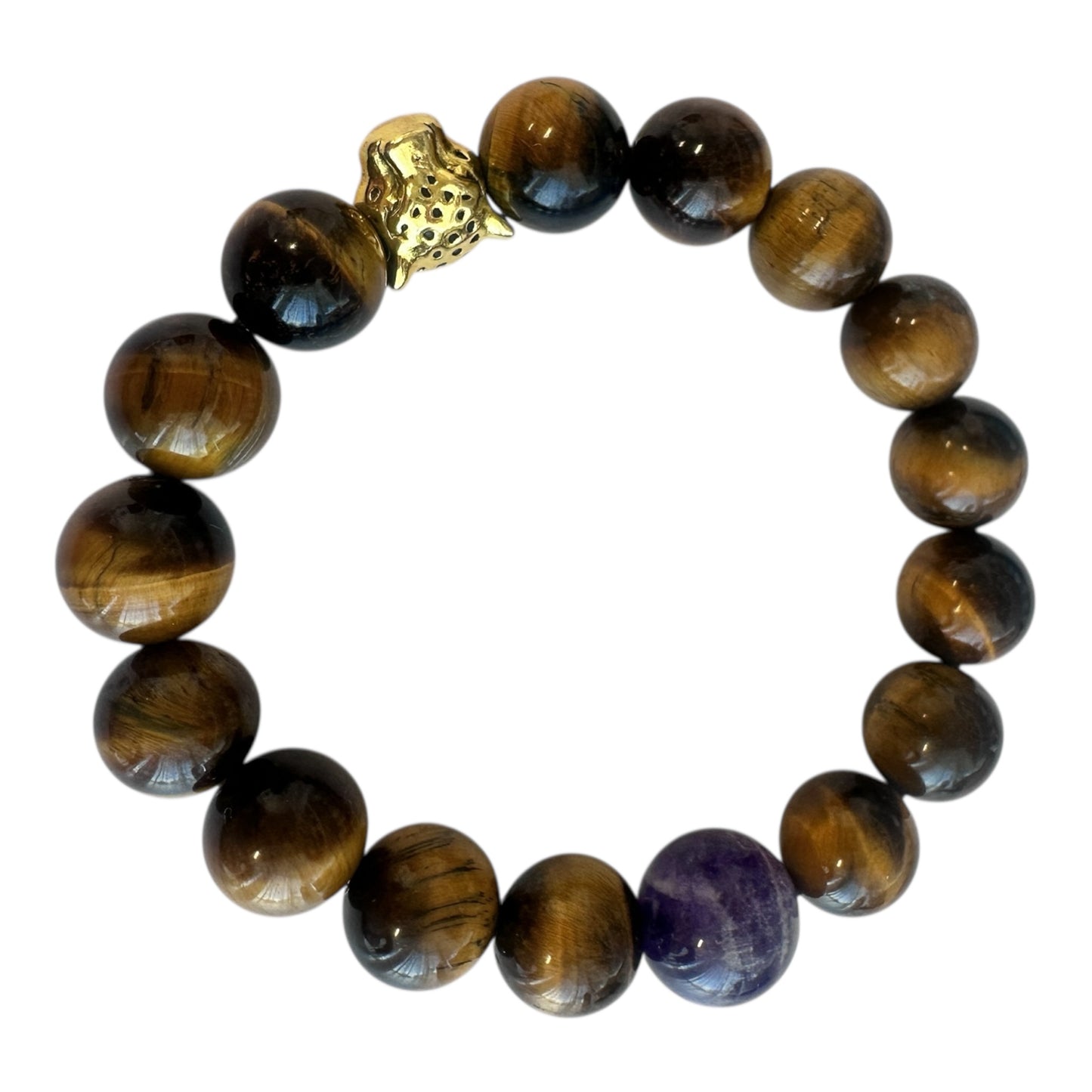 Tiger’s Eye & Amethyst Leopard Power Bracelet