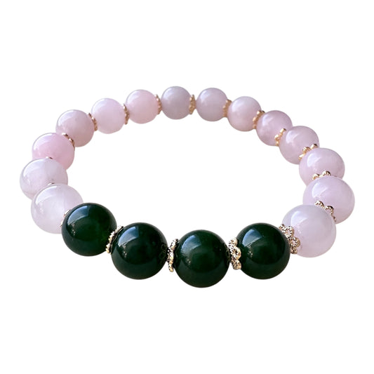 Rose Quartz & Nephrite Bracelet