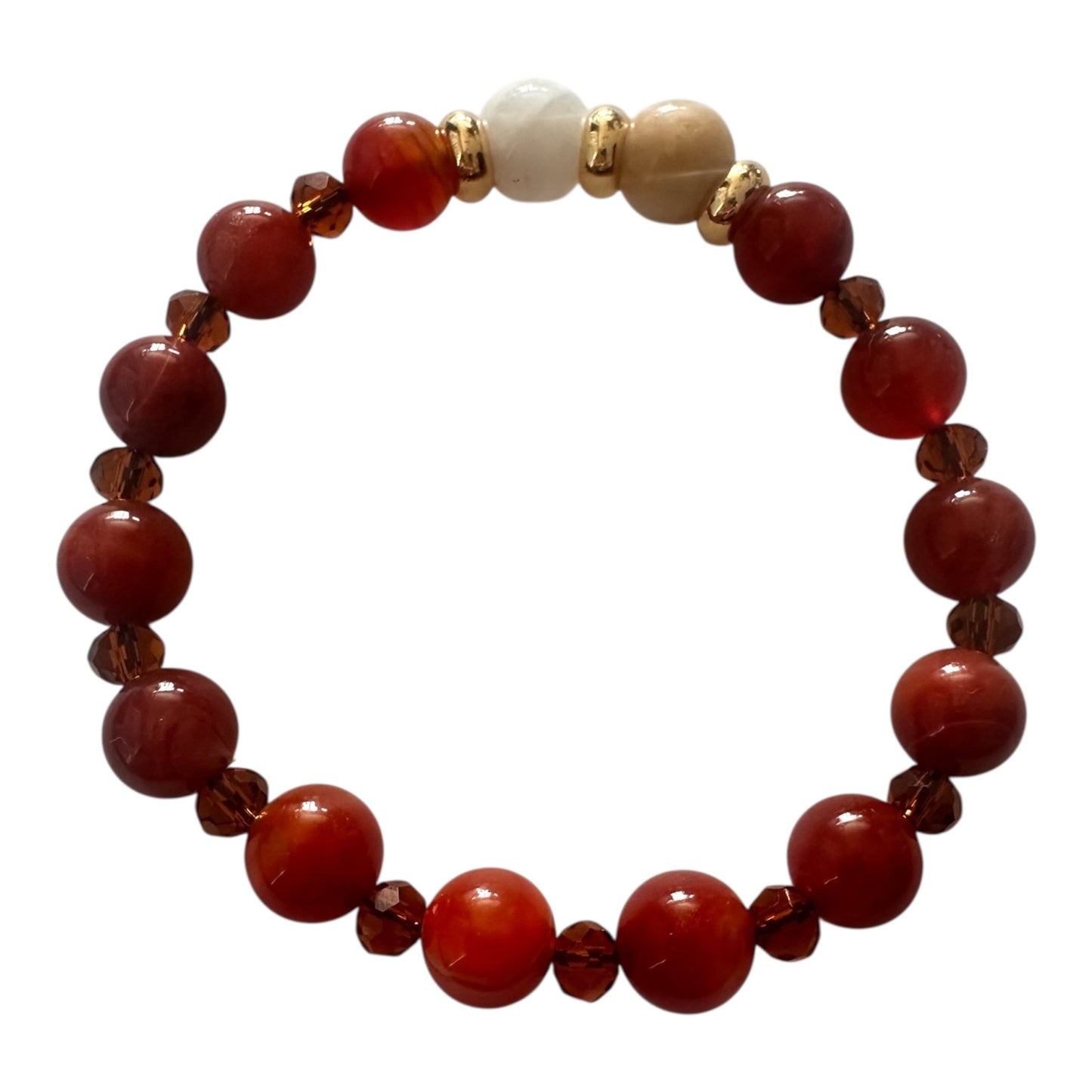 🔥 Glow of Inner Strength – Carnelian & Sunstone Energy Bracelet