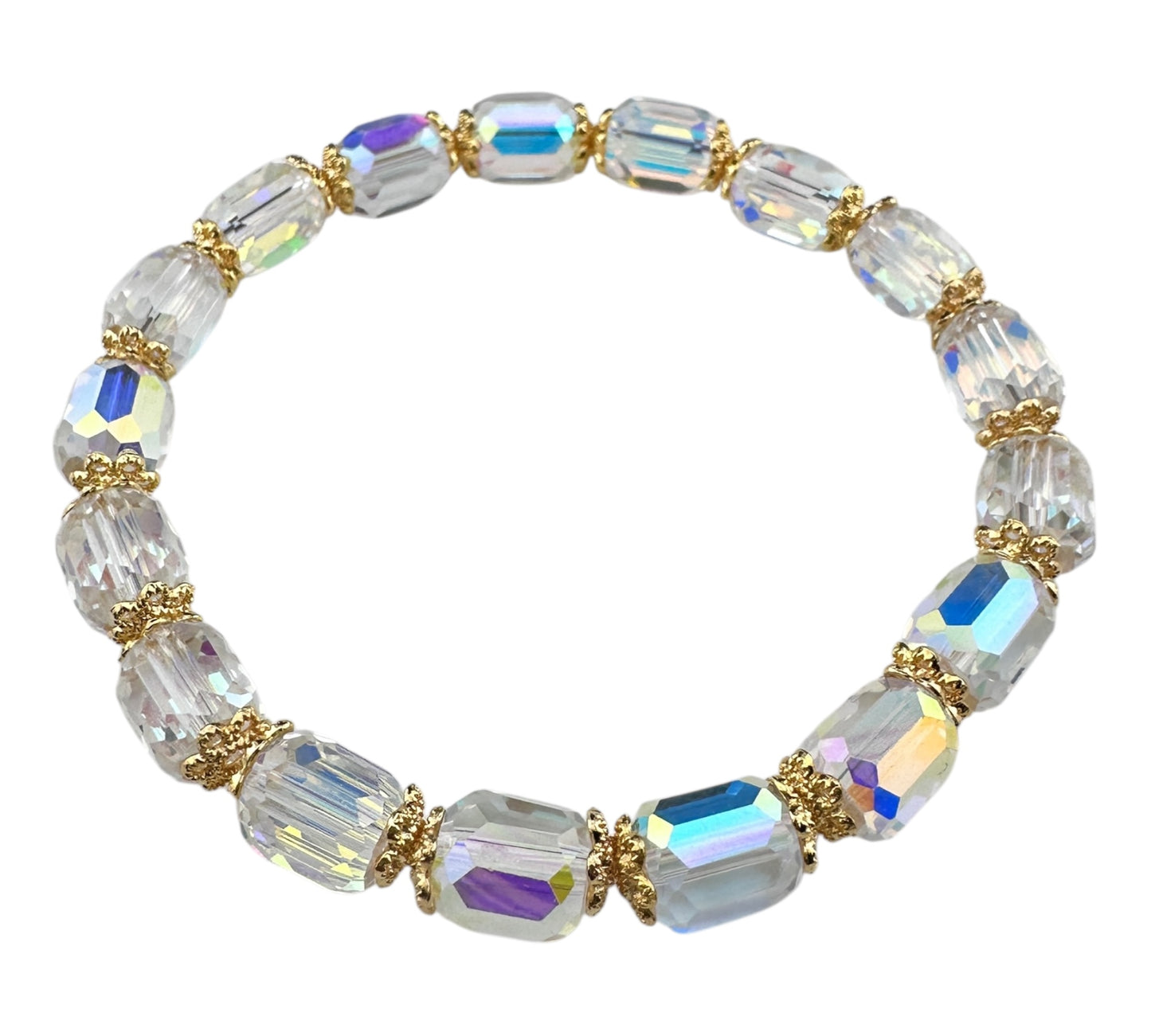 ✨ Green-Plated AB Crystal Bracelet – 18K Gold-Plated | Healing Jewelry for Confidence & Light ✨