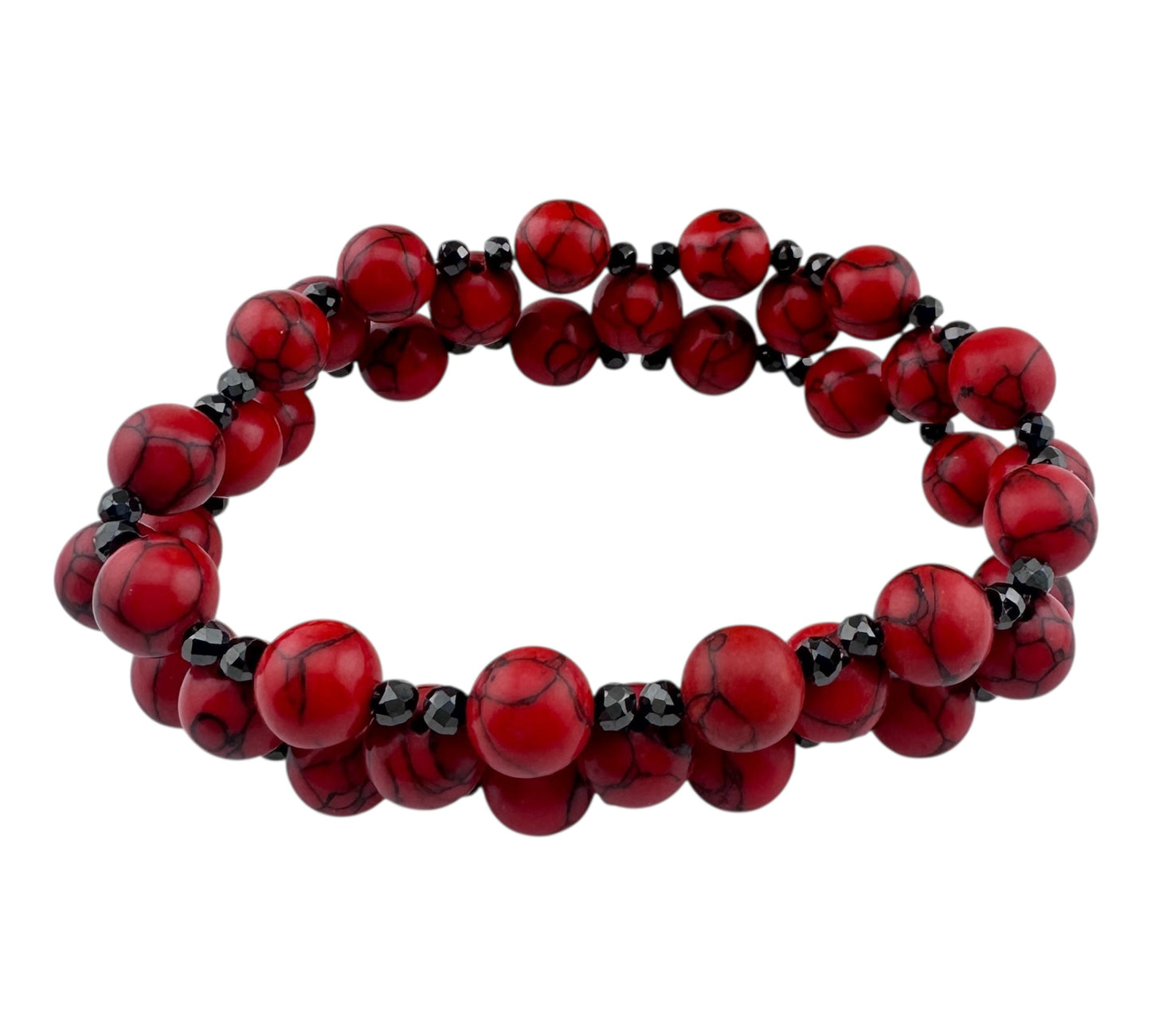 Three tier howlite stretch bracelet