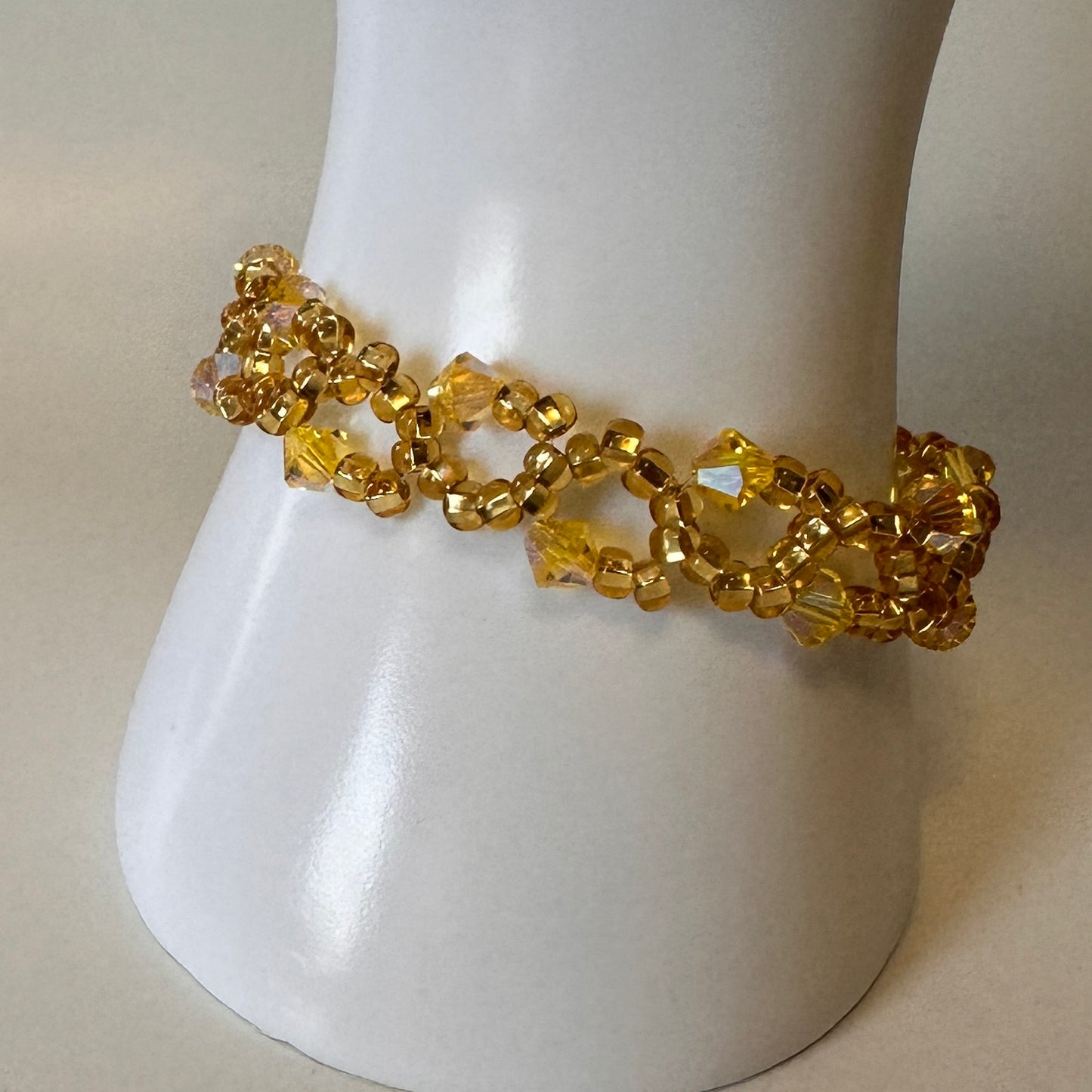 Vine Bracelet – Citrine Glow with Swarovski Crystals