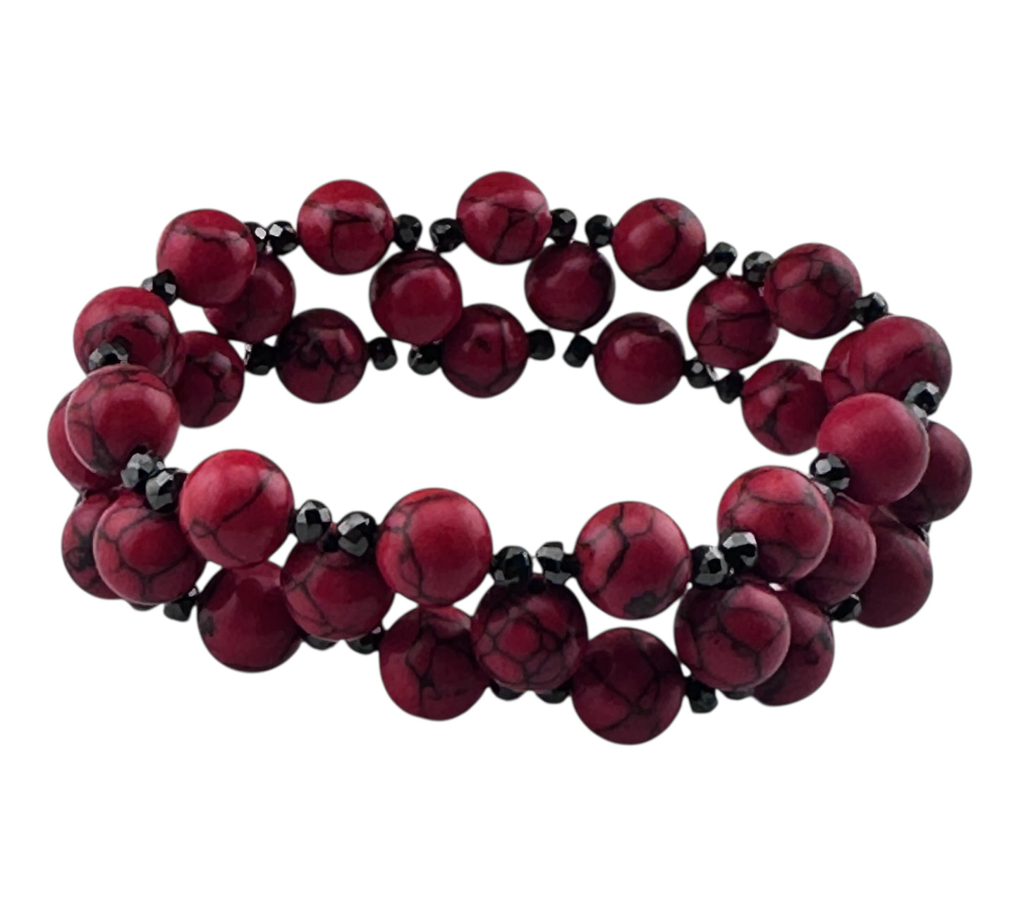 Three tier howlite stretch bracelet