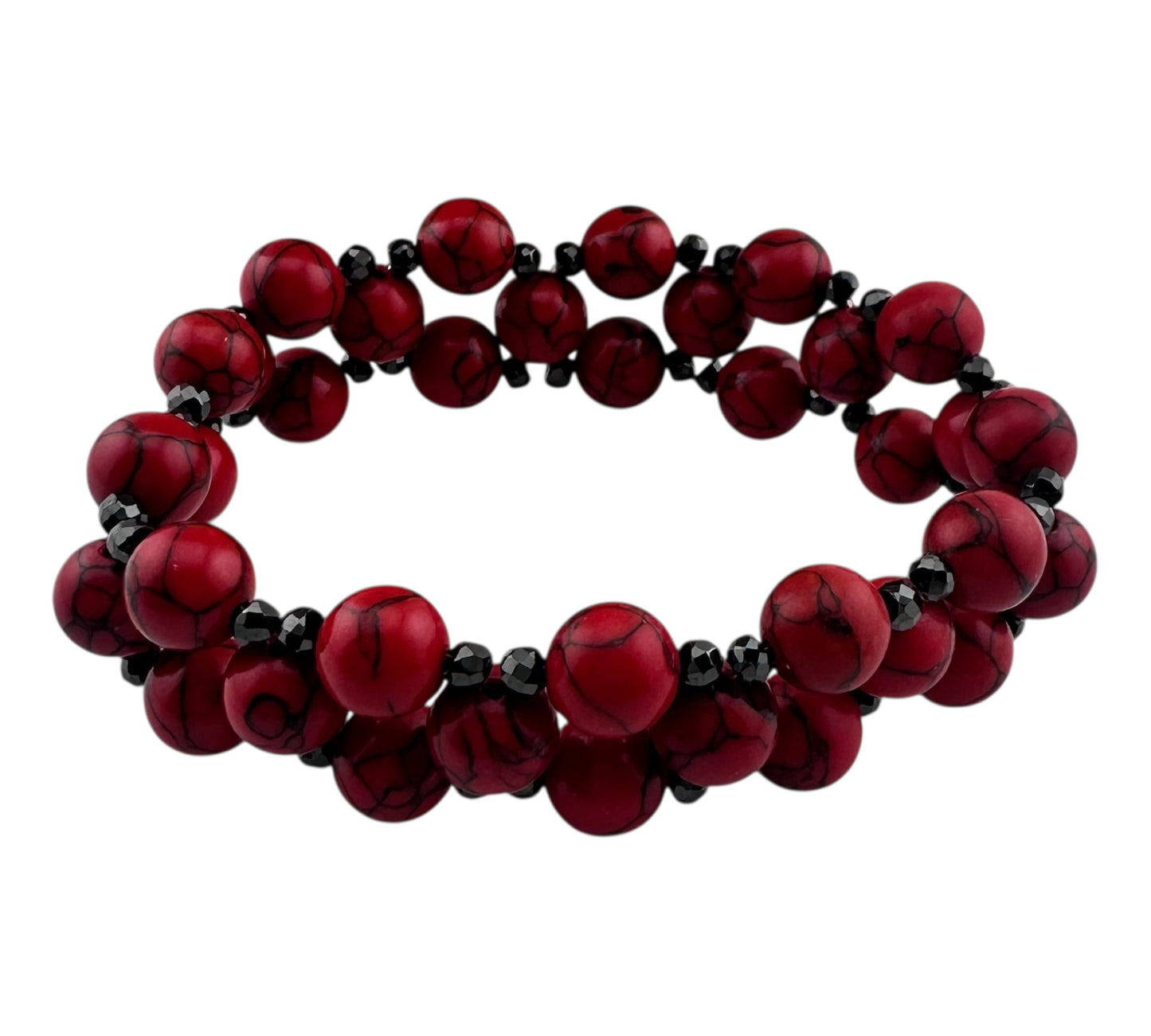 Three tier howlite stretch bracelet