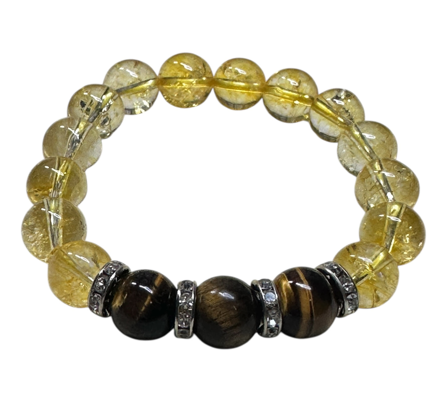 ✨ “Empowered Glow” – Citrine & Tiger’s Eye Bracelet