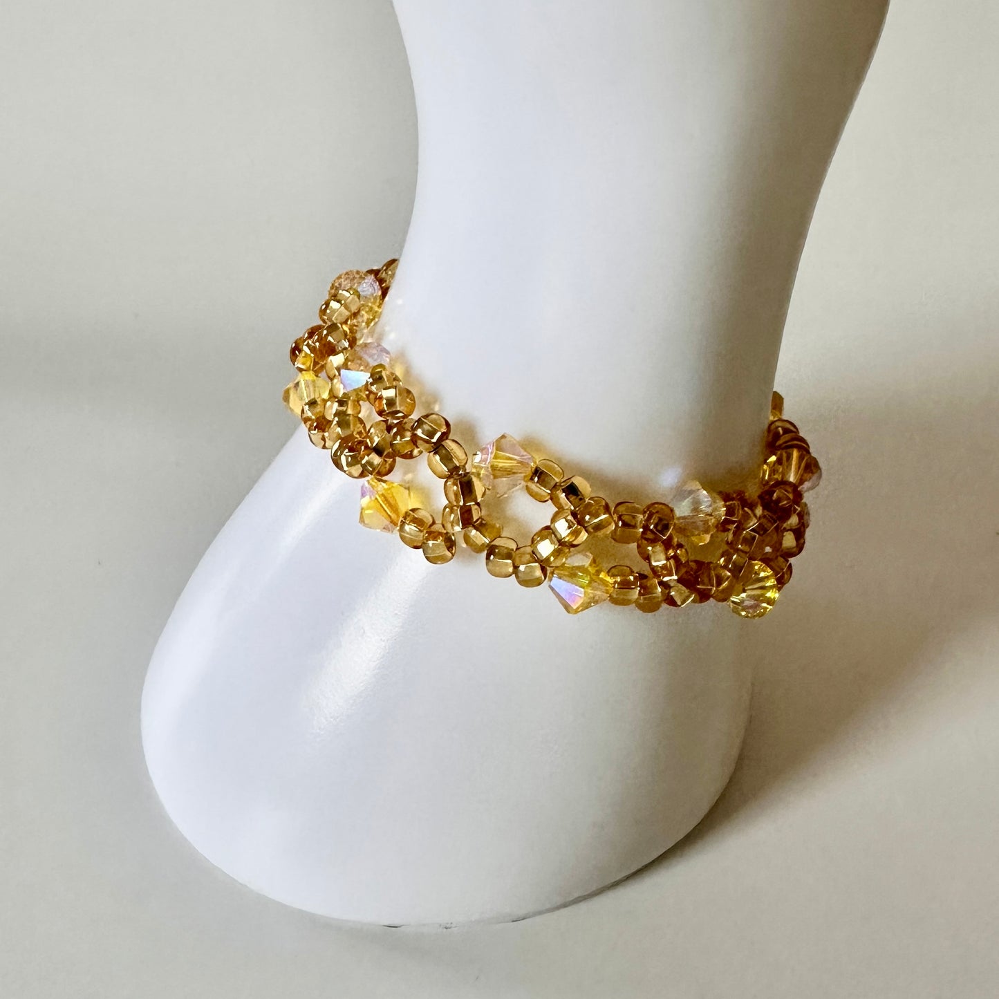 Vine Bracelet – Citrine Glow with Swarovski Crystals