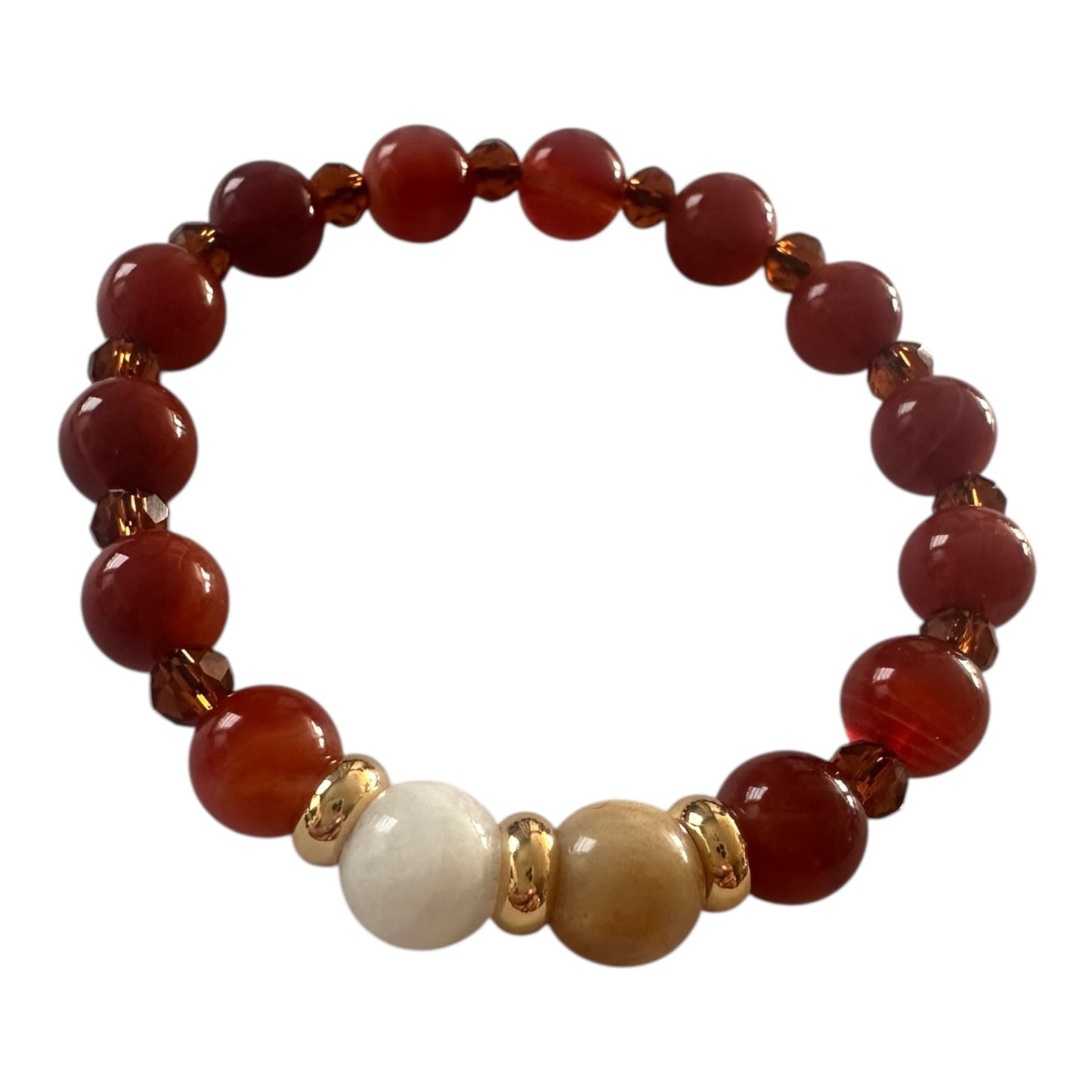 🔥 Glow of Inner Strength – Carnelian & Sunstone Energy Bracelet
