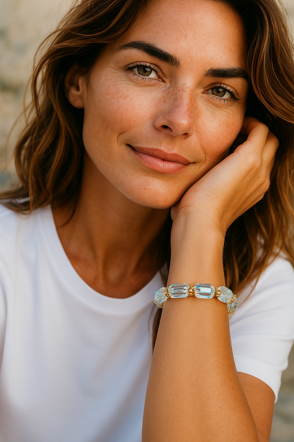 ✨ Green-Plated AB Crystal Bracelet – 18K Gold-Plated | Healing Jewelry for Confidence & Light ✨