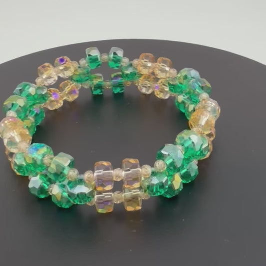 Emerald Sunrise – 3-Layer Elastic Bracelet